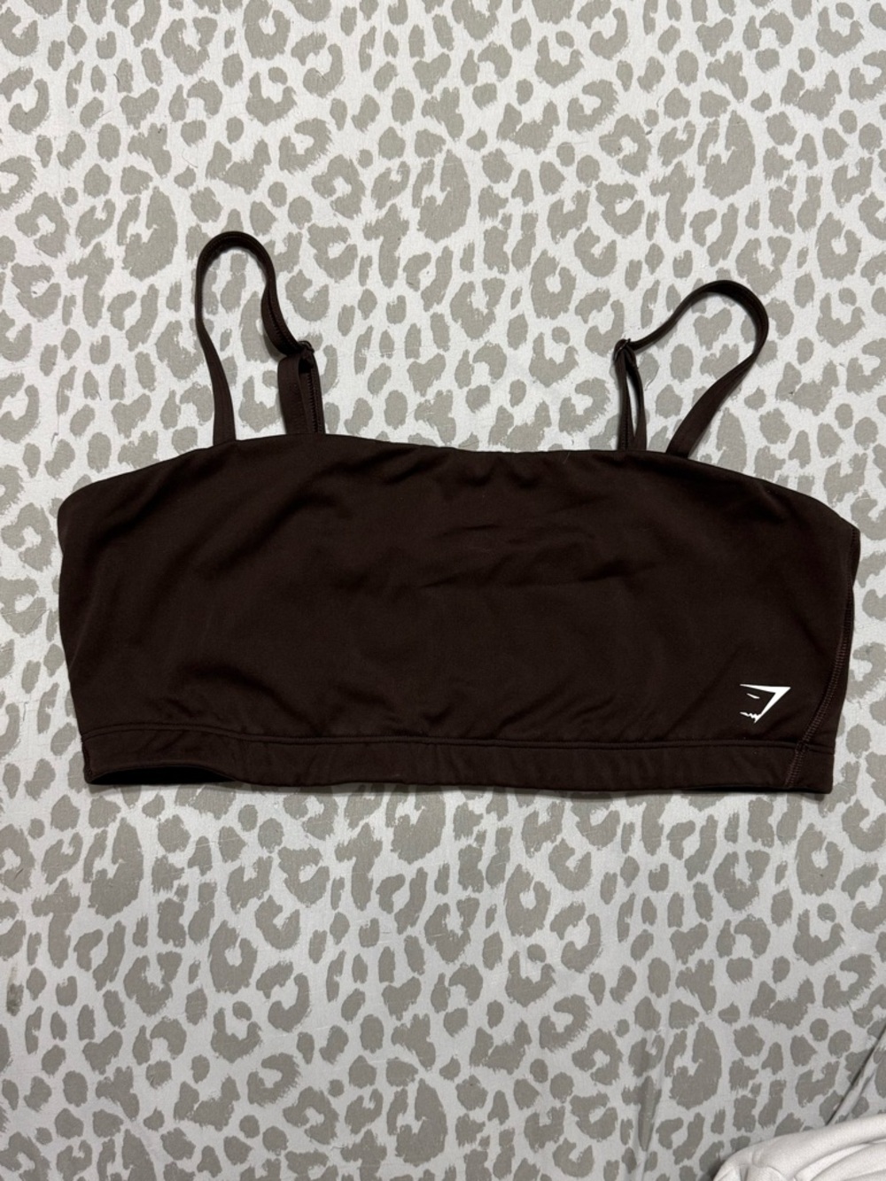 Gymshark Chocolate Brown Adjustable-Strap Bandeau Sports Bra